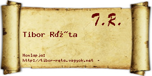 Tibor Réta névjegykártya